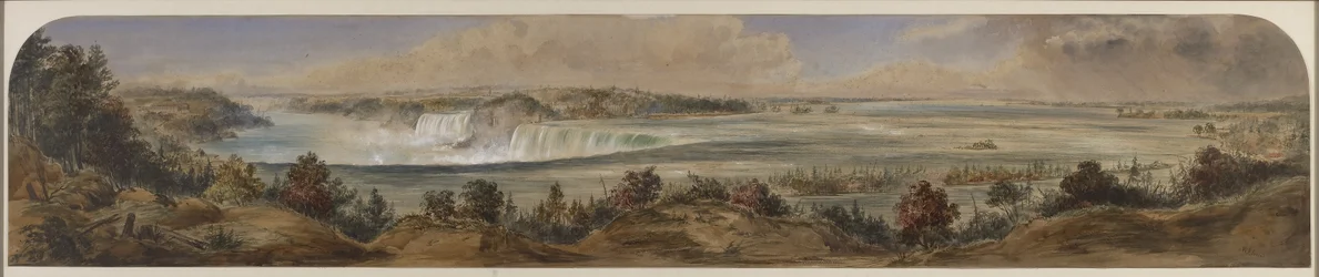 Weitreichender Blick auf die Niagarafälle von oben